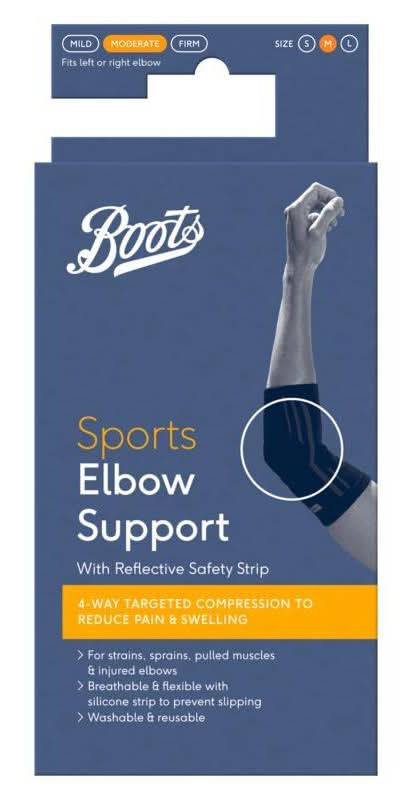Boots Sports Elbow Support With Reflective Safety Strip - Medium