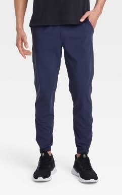 All In Motion Lightweight Tricot Jogger Pants, Men, L, Navy Blue