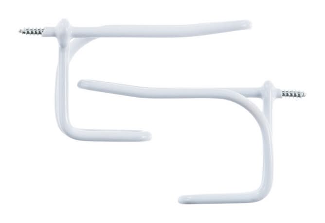 ACE 3-1/4 In. L Vinyl Coated White Metal Medium Coat And Hat Garment Hook 35 Lb. Cap. 2 Pk