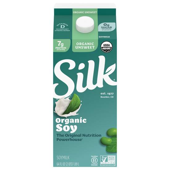 Silk the Original Nutrition Powerhouse Unsweetened Organic Soymilk (64 fl oz)