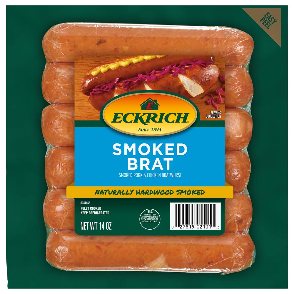 Eckrich Smoked Pork & Chicken Bratwurst (14 oz)