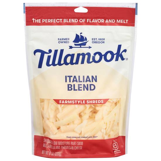 Tillamook Italian Blend Shredded Cheese (8 oz)