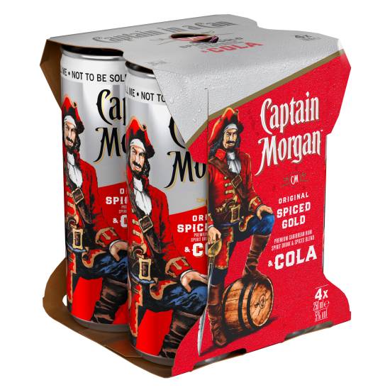 Captain Morgan Original Spiced Gold and Cola Ready To Drink Premix Can 250ml