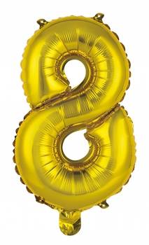 Globo metalizado oro de  36 cm - Nº. 8