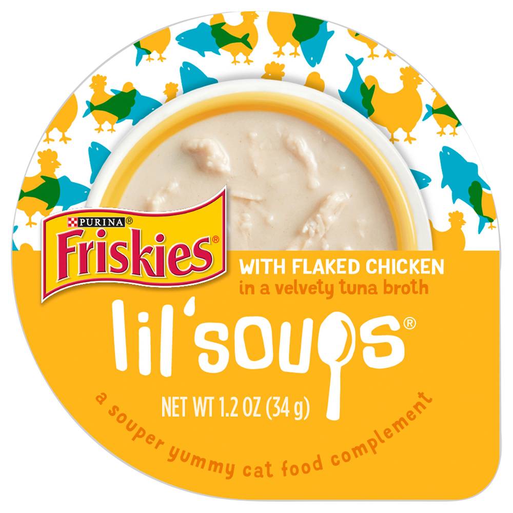 Friskies Lil Soup Flaked Chicken in a Tuna Broth Cat Wet Food (1.2 oz)