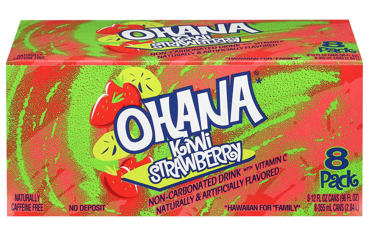 Ohana Non-Carbonated Drink, Kiwi Strawberry (8 x 12 fl oz)