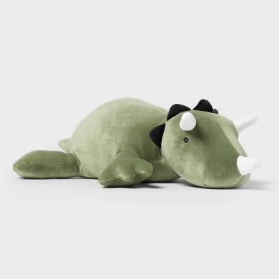 Pillowfort Dinosaur Weighted Plush Kids Throw Pillow, 24 in x 7 in, Green
