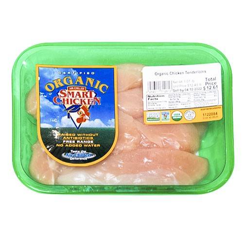 Organic Chicken Tenderloins Smart Chicken approx 1 lbs; price per lb