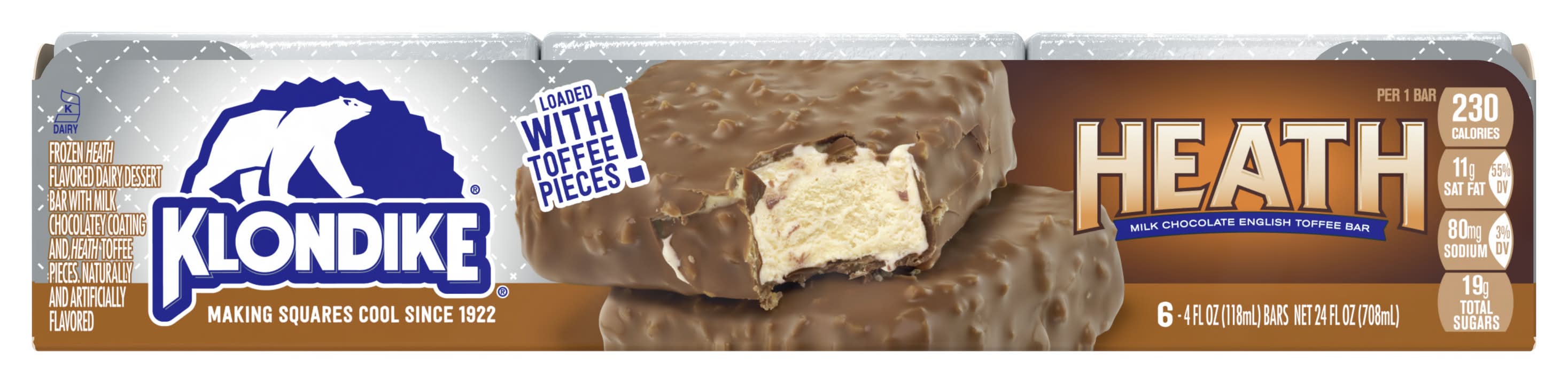 Klondike Milk Chocolate Heath Dessert Bars (4 fl oz, 6 ct)