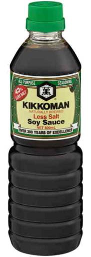 Kikkoman Less Salt Soy Sauce (600mL)