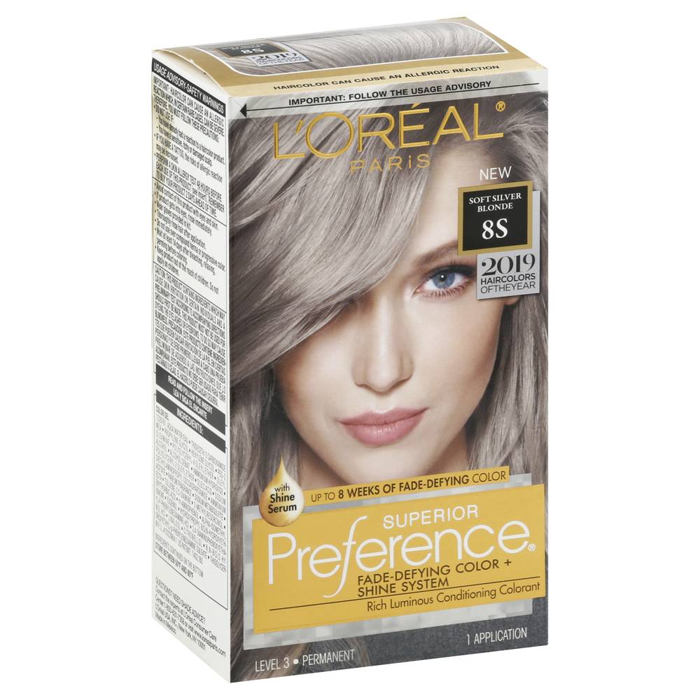 L'Oréal 8S Soft Silver Blonde Hair Dye (7.1 oz)