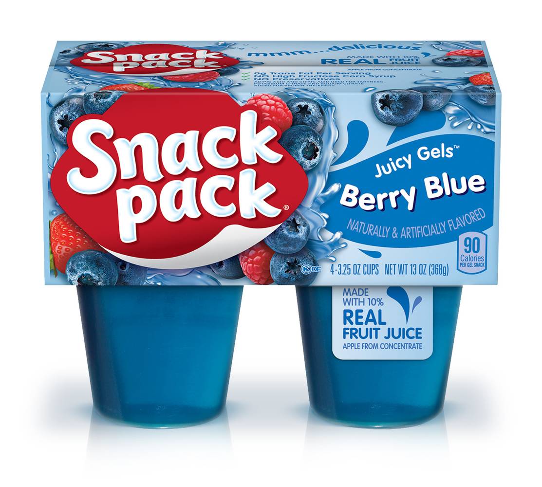 Snack Pack Juicy Gels, Berry Blue (13 oz, 4 ct)