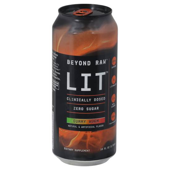 Beyond Raw Lit Zero Sugar Gummy Worm Energy Drink (16 fl oz)