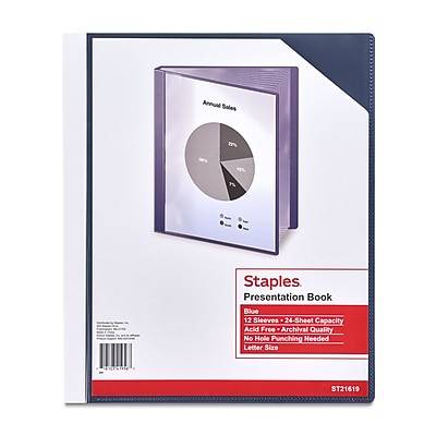 Staples Clear Cover Presentation Book (blue)