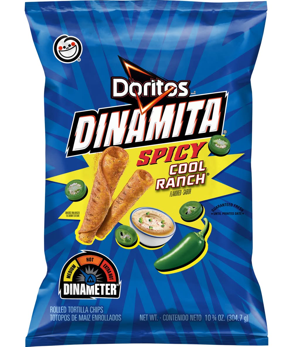 Doritos Dinamita Rolled Tortilla Chips, Spicy Cool Ranch (10.75 oz)