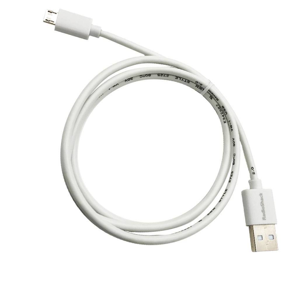 RadioShack · Cable usb a micro usb blanco