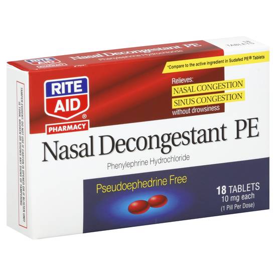 Rite Aid Pharmacy Nasal Decongestant Pe