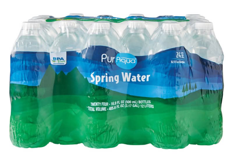 PurAqua Natural Spring Water, 24 pack