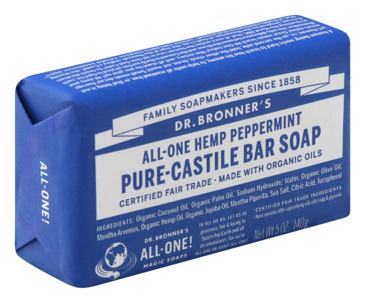 Dr. Bronner's All One Hemp Pure Castile Peppermint Bar Soap