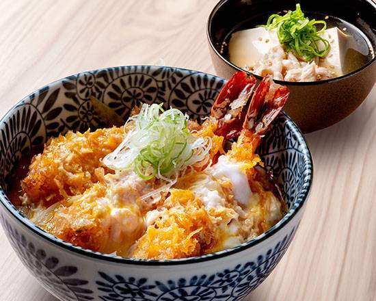 神宮軒の海老かつどんセット Jinguken Shrimp Cutlet Rice Bowl Set