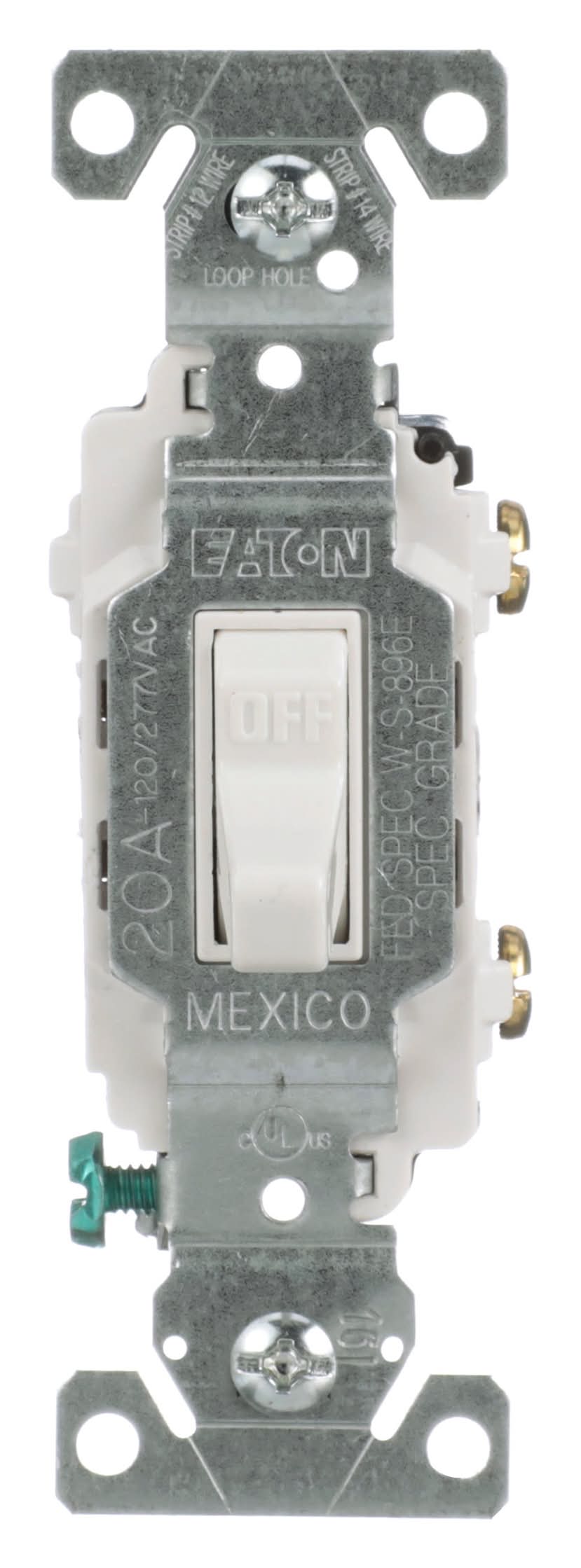Eaton 20-amp Single-pole Toggle Light Switch , White