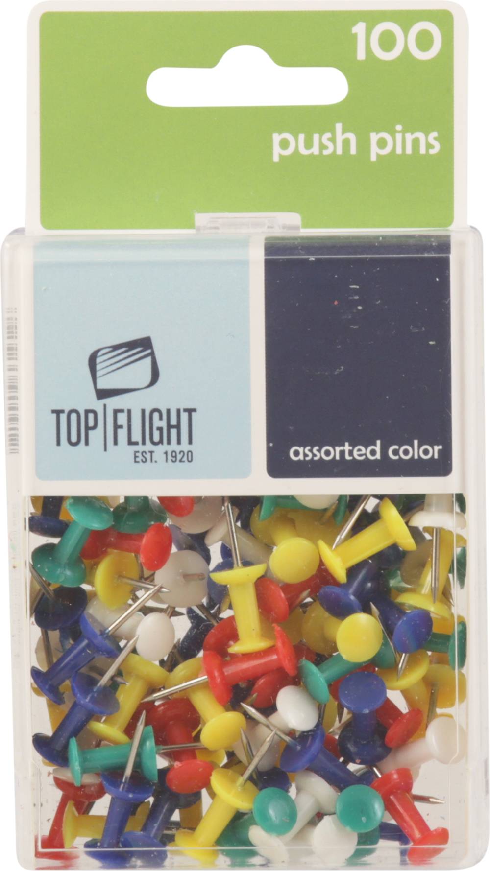 Top Flight Push Pins, Assorted (100 ct)