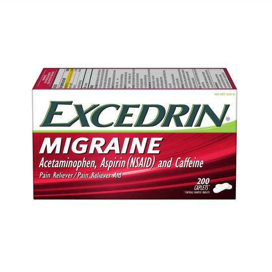 Excedrin Migraine Pain Reliever Aid with Caffeine Caplets - 200 ct
