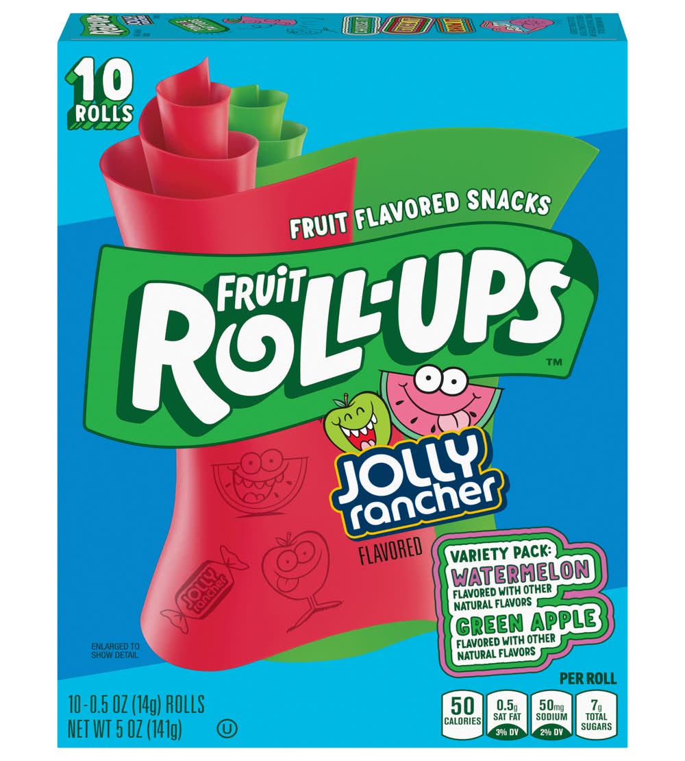 Fruit Roll-Ups Fruit Flavored Snacks, Jolly Rancher (10 x 0.5 oz)