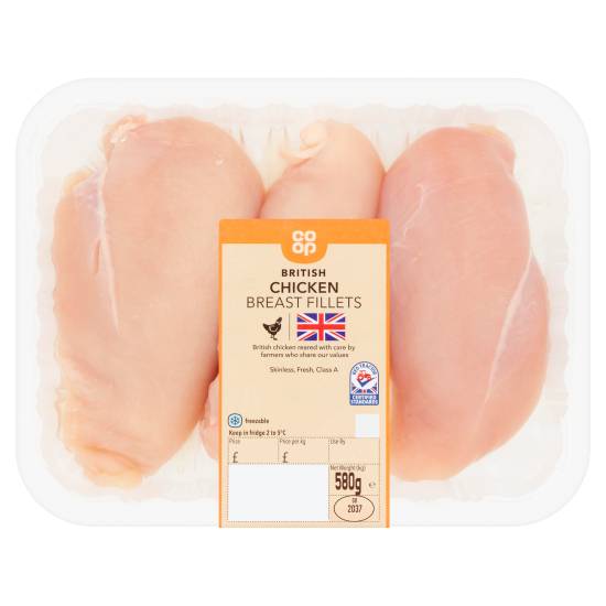 Co-op British Chicken Breast Fillets (580g)