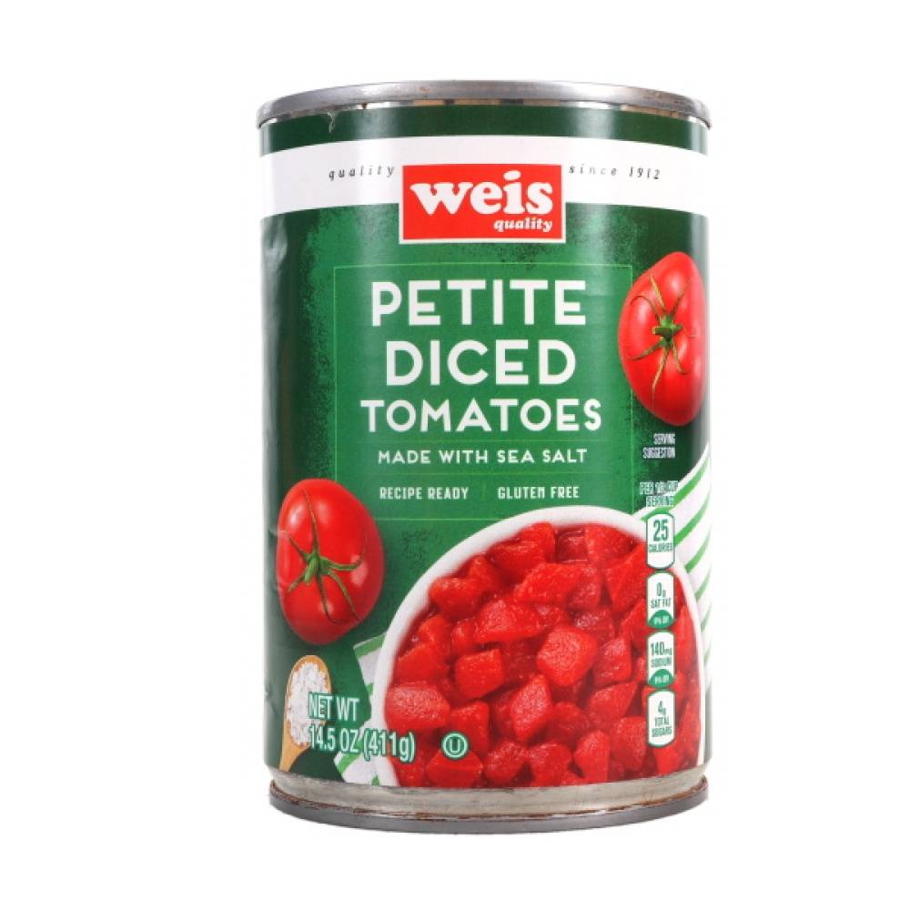 Weis Quality Petite Diced Tomatoes With Sea Salt