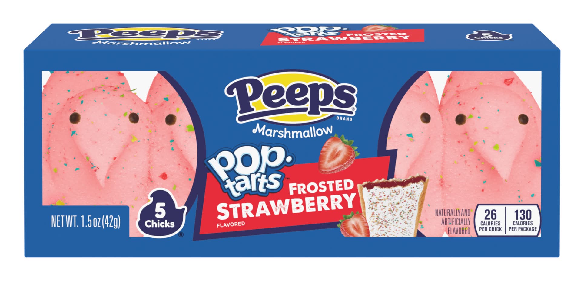 Peeps Frosted Pop Tarts Marshmallow Chicks, Strawberry (1.5 oz, 5 ct)