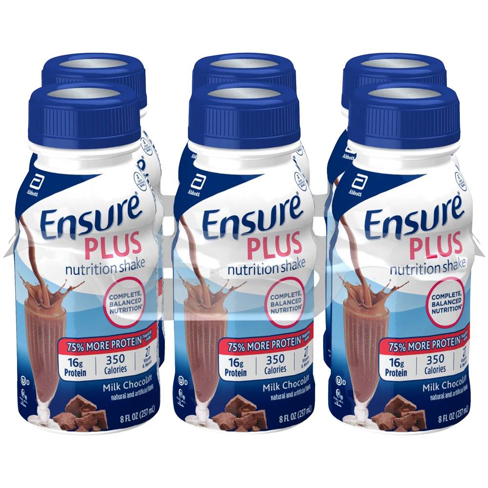 Ensure Plus Nutrition Chocolate Milk Shake (6 ct, 8 fl oz)