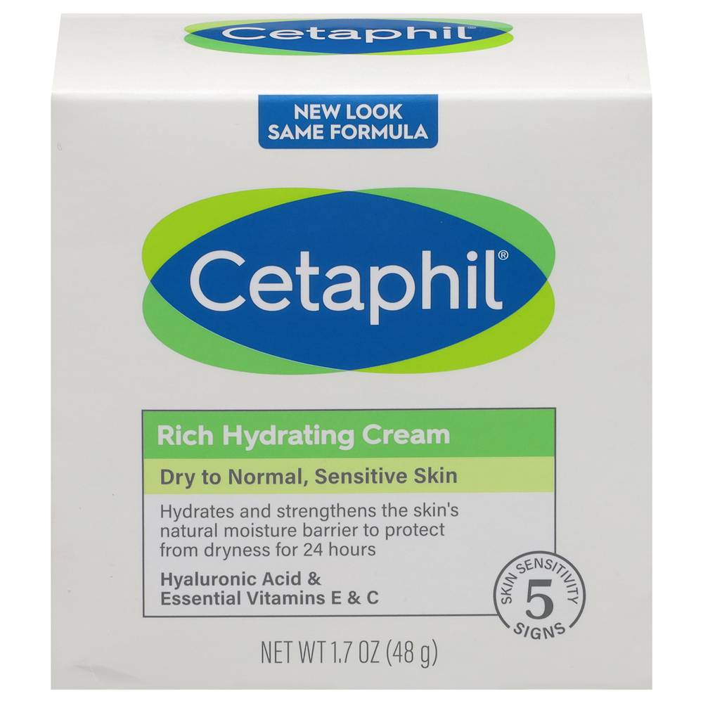 Cetaphil Rich Hydrating Night Cream Face Moisturizer For Dry Skin (1.7 oz)