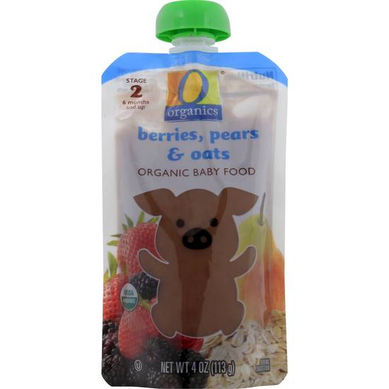 O Organics Organic Berries Pear & Oats Baby Food Stage 2 (4 oz)