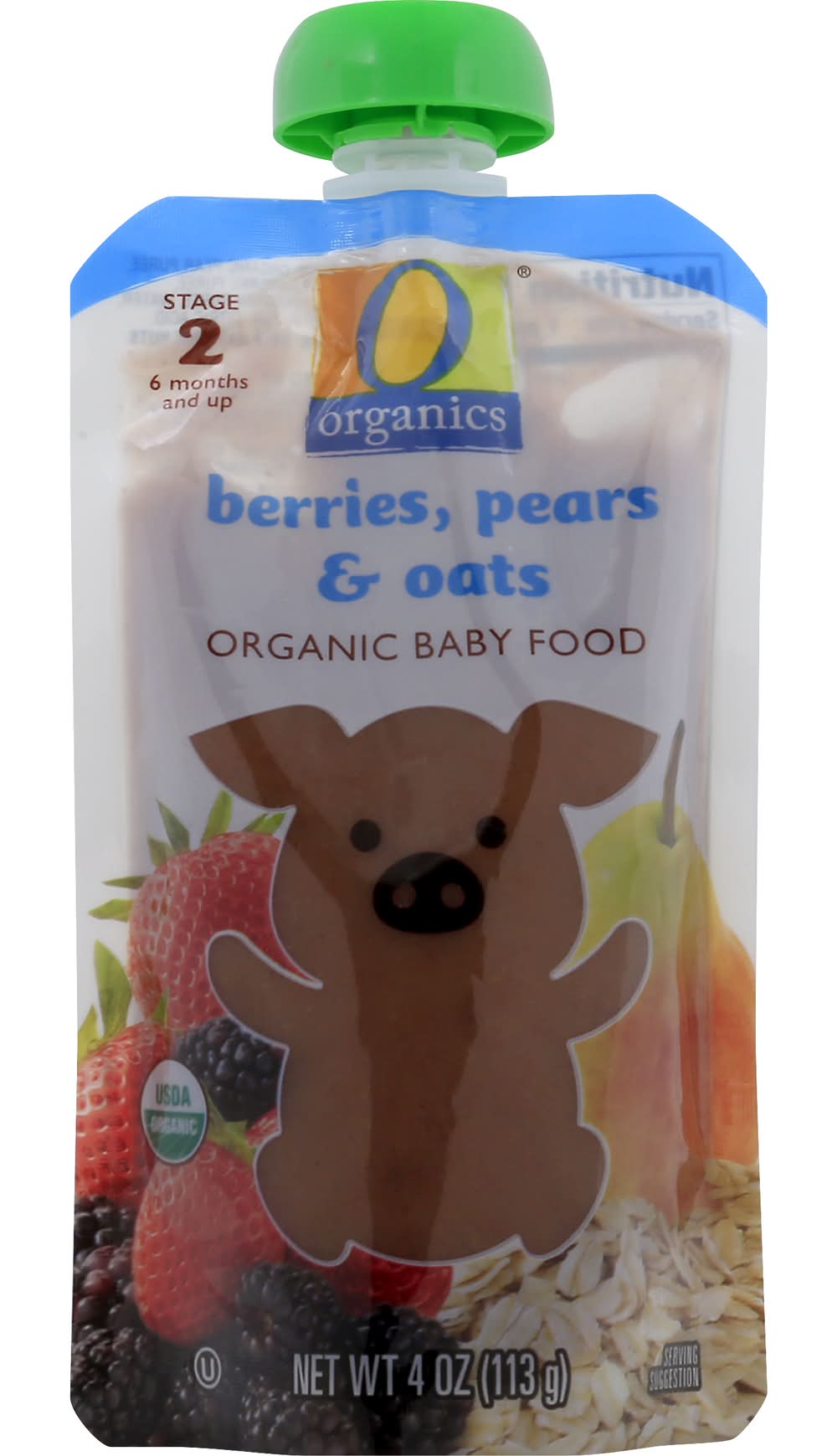 O Organics Organic Berries Pear & Oats Baby Food Stage 2 (4 oz)