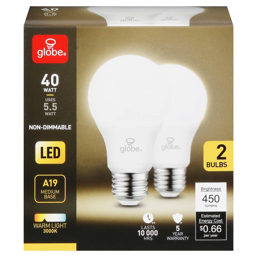 Globe Electric 40 Watt Warm Light Led Light Bulb