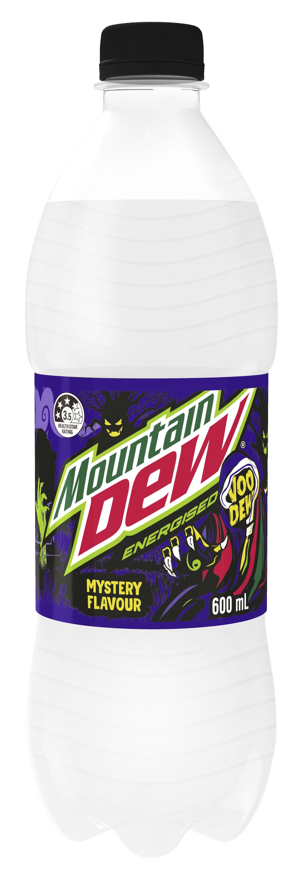 Mountain Dew Energised Soft Drink, Mystery (600mL)