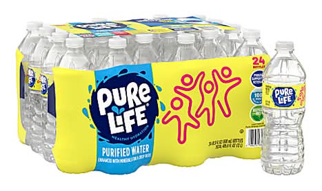 Nestle Pure Life Purified Water 24 Pack 16.9 oz Bottles