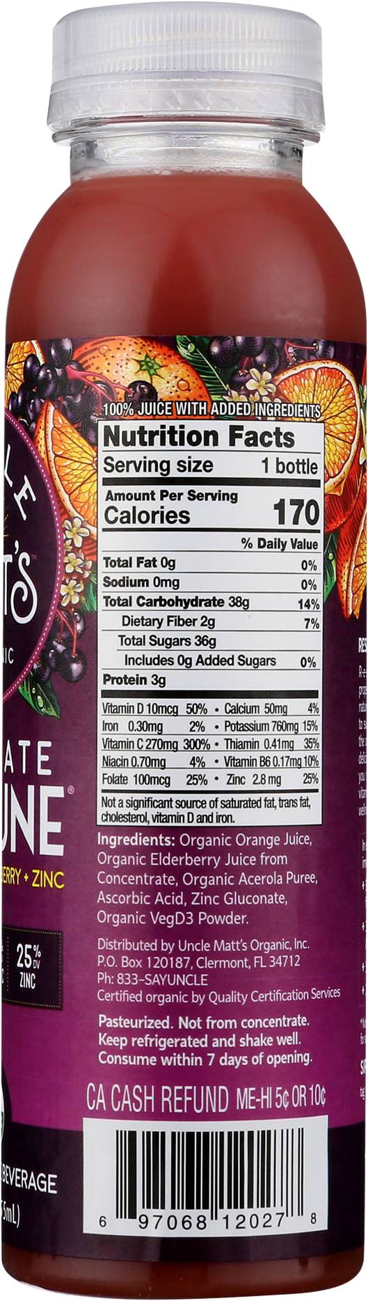 Uncle Matt's Organic Orange Juice Calories Organic Orange