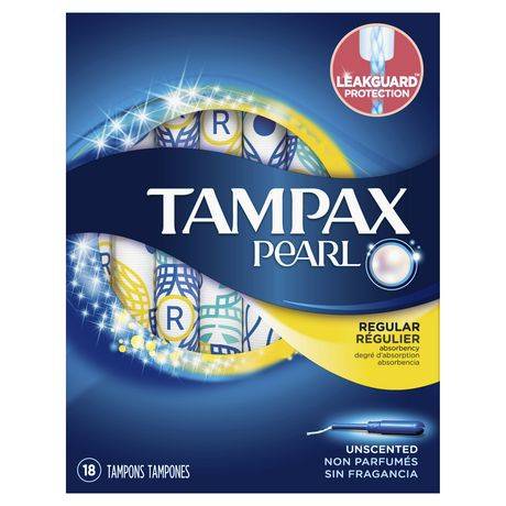 Tampax Pearl Regular Plastic Tampons Unscented (18 ct)