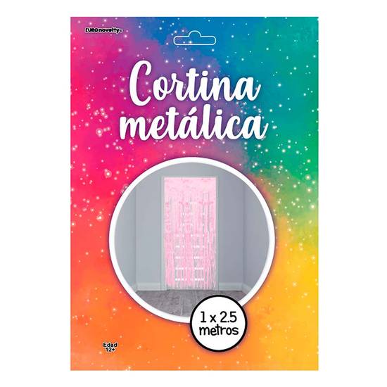 Euro novelty cortina metálica rosa pastel (1 pieza)
