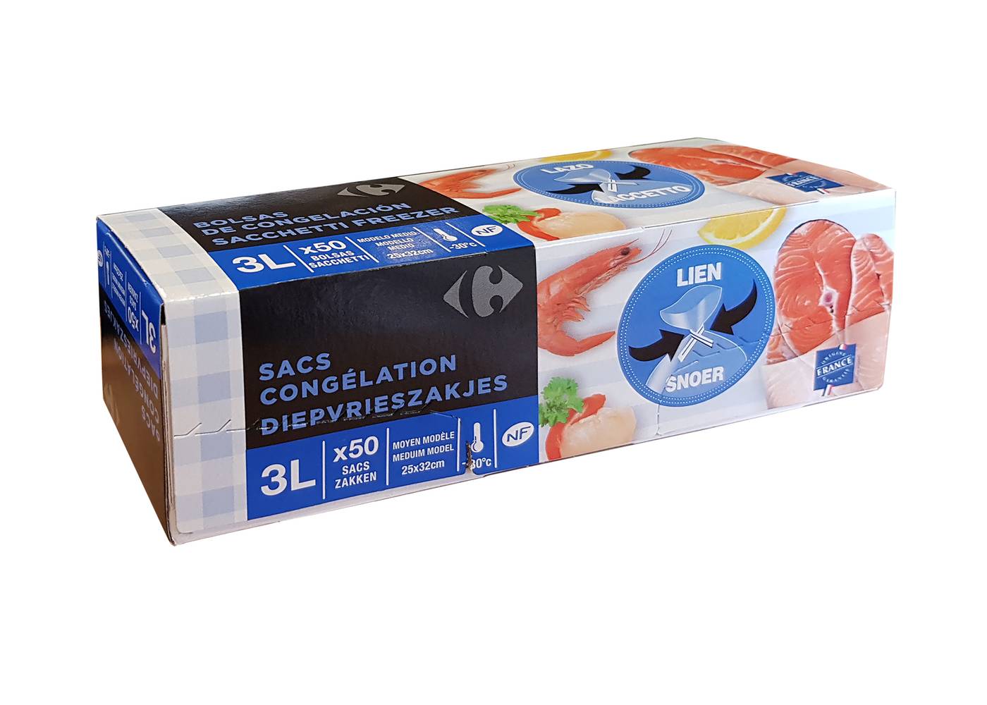 Carrefour - Sacs congélation 3l, 25 x 32cm (50)