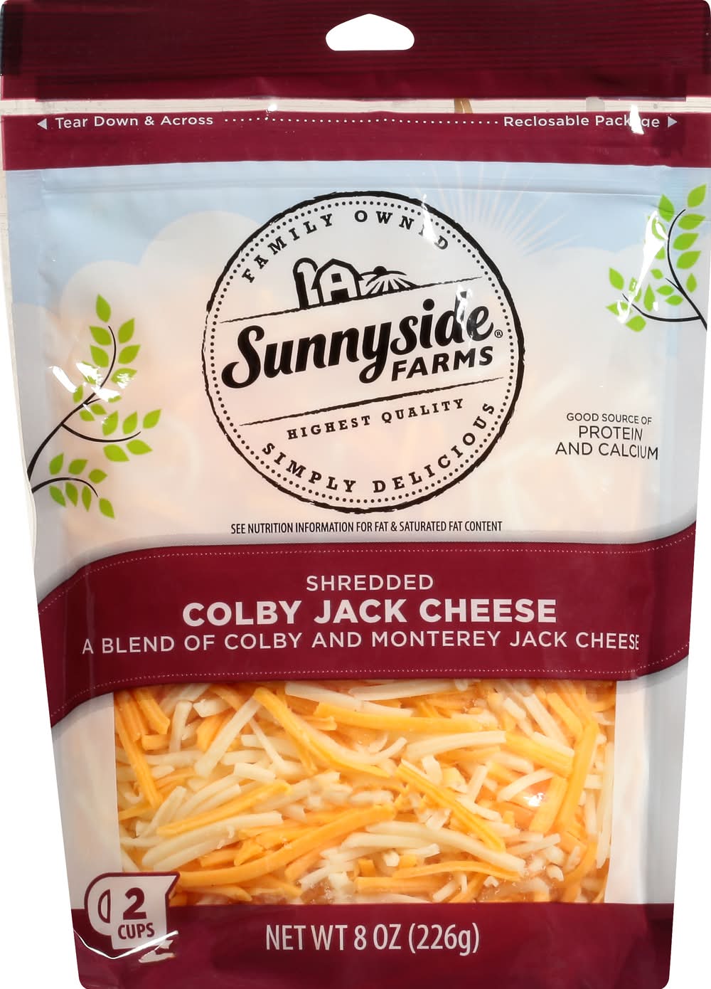 Sunnyside Farms Colby Jack Shredded Cheese (8 oz)