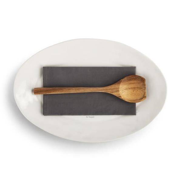 Demdaco Be Happy Platter with Spoon & Napkin - Stamped