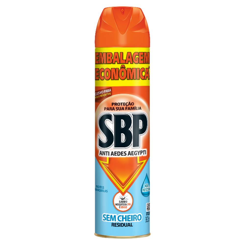 Sbp inseticida em aerossol anti aedes aegypti sem cheiro residual (360 ml)