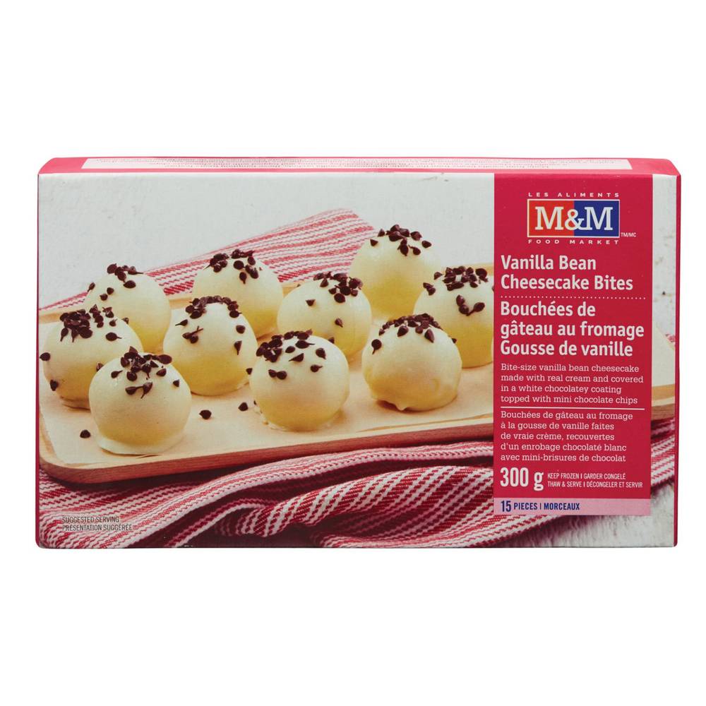 M&M Food Market · Bouchées de gâteau au fromage à la gousse de vanille - Vanilla Bean Cheesecake Bites (300g)
