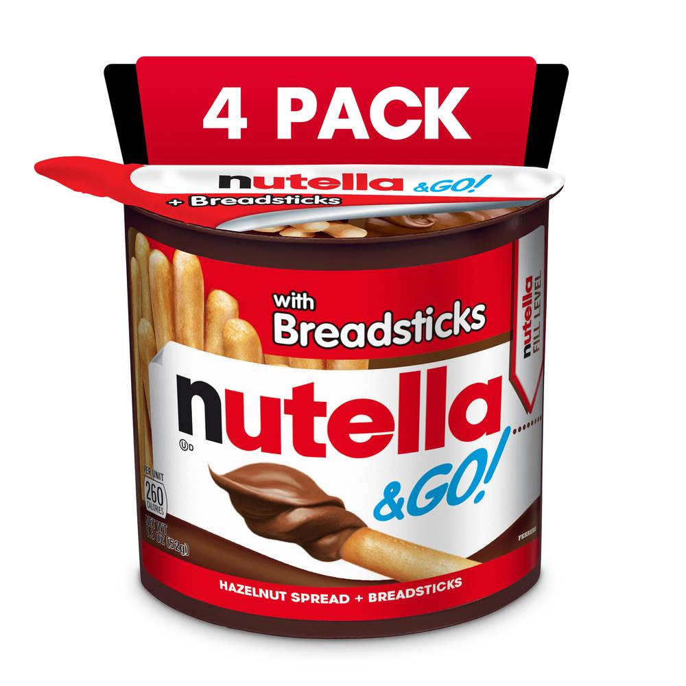 Nutella Hazelnut Spread With Breadsticks (4 x 1.82 oz)