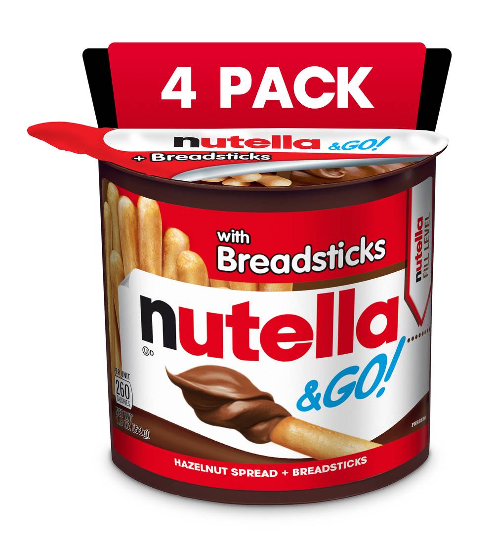 Nutella Hazelnut Spread + Breadsticks (4 x 1.82 oz)