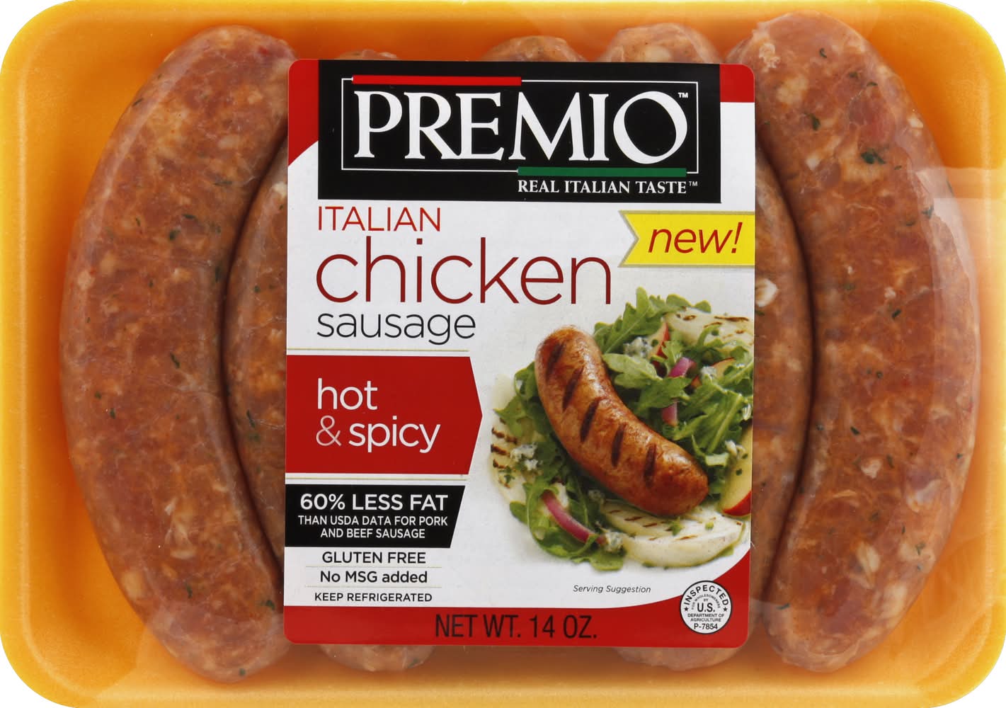 Premio Hot & Spicy Italian Chicken Sausage (14 oz)
