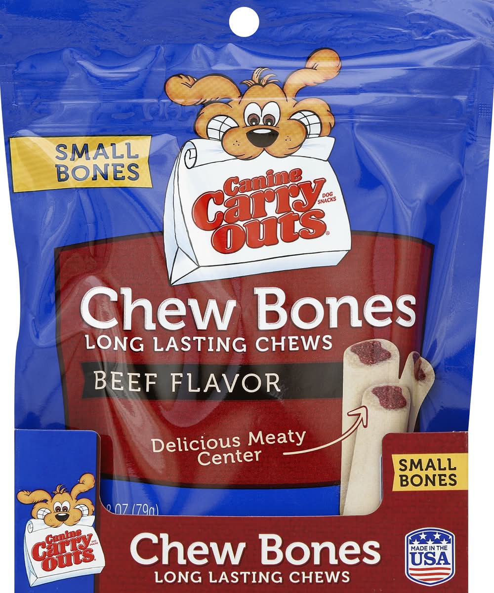 Canine Carry Outs Chew Bones Beef Flavor Small Bones (2.8 oz)
